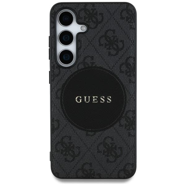 Guess 4G Round Patch Classic Logo MagSafe - Etui til Samsung Galaxy S25 (Sort)