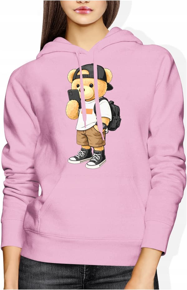 DAME SWEATSHIRT MED BAMSEPRINT, MODERIGT SOMMERPRINT, M