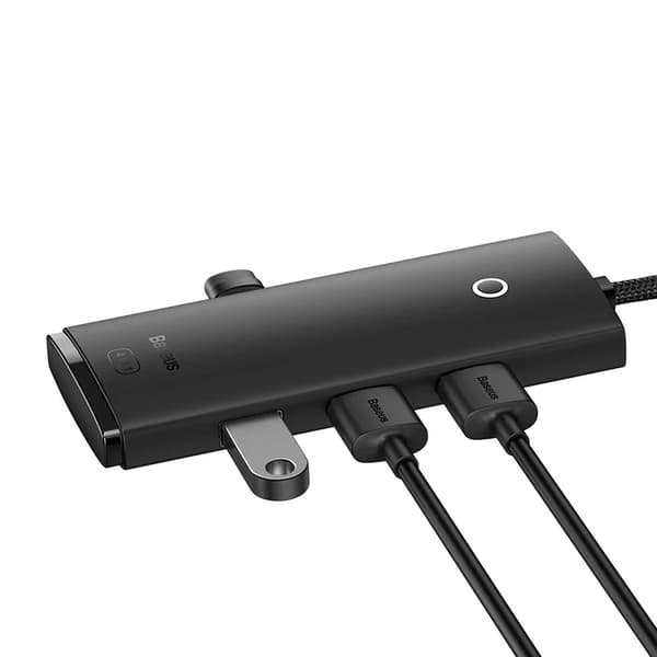 Baseus Lite Series 4-i-1 USB-hub til 4x USB 3.0 2m (Sort)