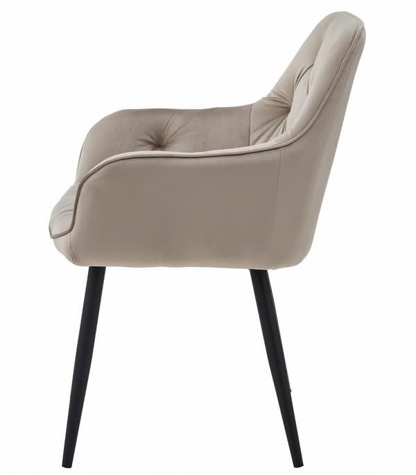 JORK stol - mørk beige velour / sorte ben x 1