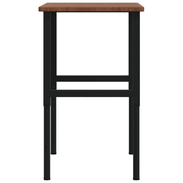 vidaXL arbejdsbord mørkebrunt 100x60x(71,5-98) cm egetræ