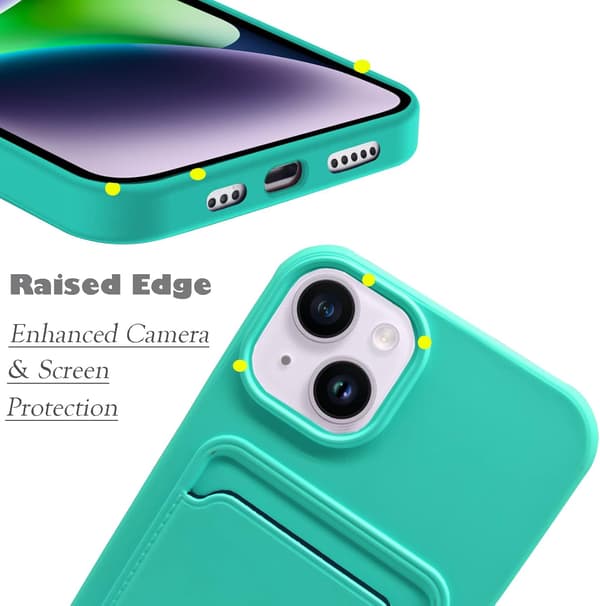 SILIKONE ETUI TIL APPLE IPHONE 13/IPHONE 14 6,1" ETUI GRØN + PUNG