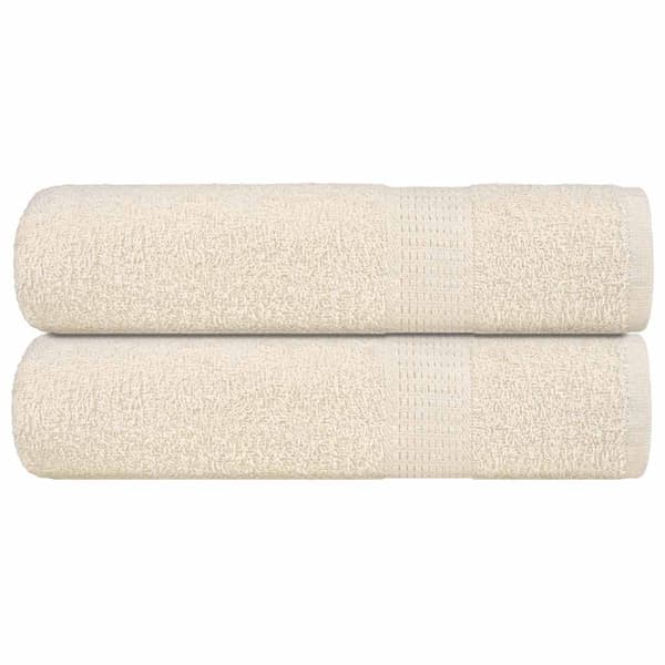 vidaXL badehåndklæder, 2 stk., cremefarvede, 70x140 cm, 100% bomuld