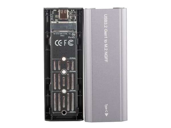 M.2 disk kabinet C sølv (100) GAB_A