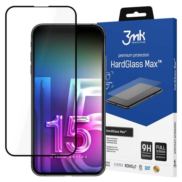 Apple iPhone 15 Pro Max - 3mk HardGlass Max Svart