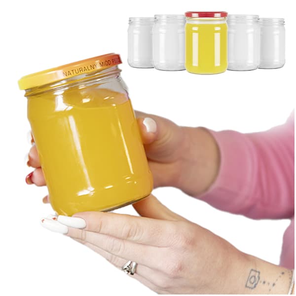 40x STRAIGHT glaskrukke 450ml til JAM HONNING SYLTETØJ glasbeholdere