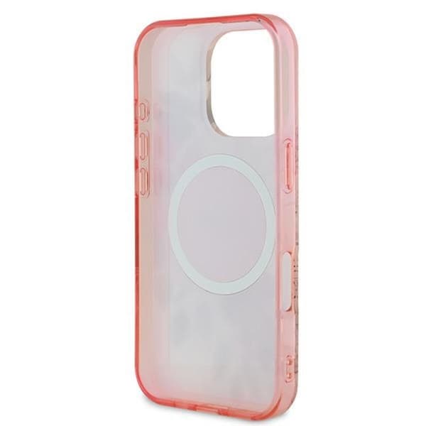 Guess IML Blomster & Tonal Circle MagSafe - iPhone 16 Pro Max Etui (Pink)
