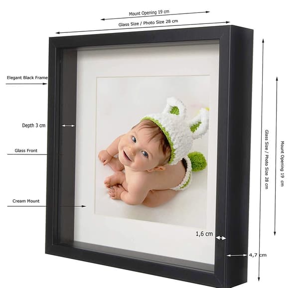 Fotoramme 016/47 M044 Sort 23x23 cm 3-pak