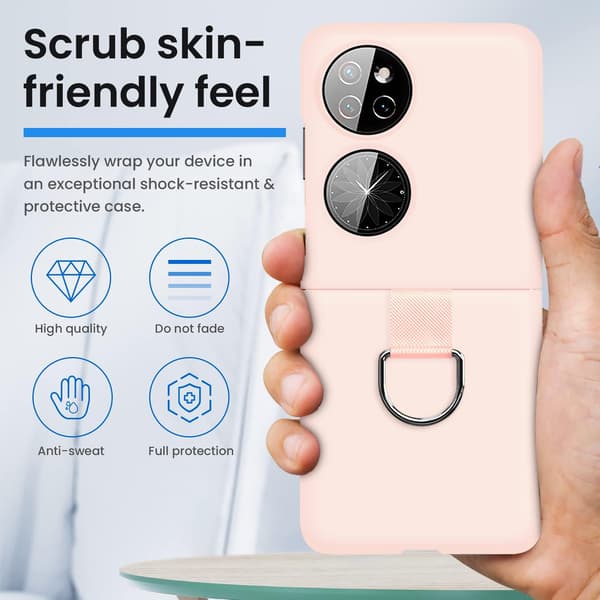 HUAWEI P50 FICKSKAL ROSA HÅRT BAKSIDA SOLID SKYDDANDE HÅLLBART