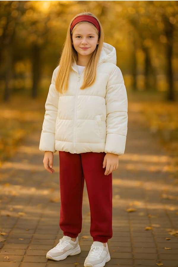 Varme joggingbukser med tyk fleece, størrelse 164, efterår-vinter, bordeaux