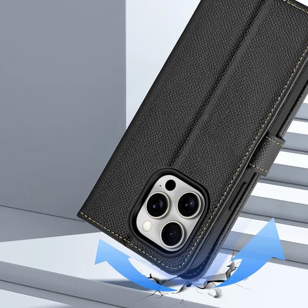 Dux Ducis Lawa Læderetui til iPhone 15 Pro Max - Sort