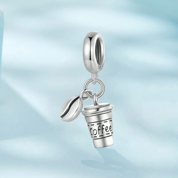 Silver kaffekopp berlock 925 silverarmband hänge