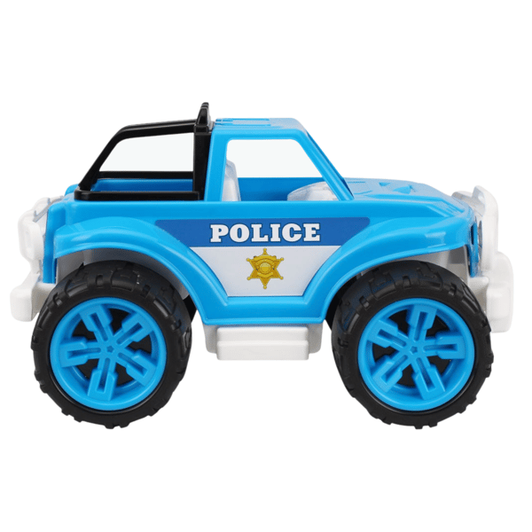 Maastoauto, värikäs poliisiauto, lapsille