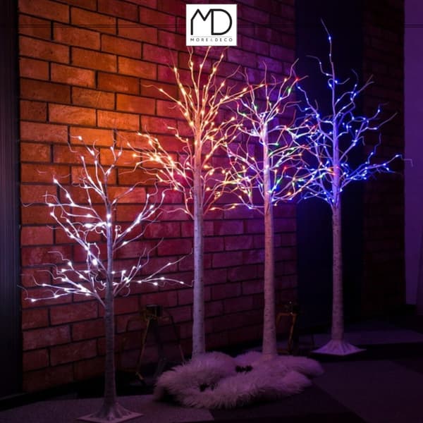 Juletræsdekoration birk LED jul 120 cm 48 led COLD