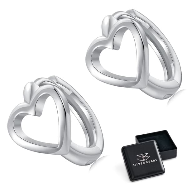 Silverhjärtörhängen, ringar, spännen, silver 925