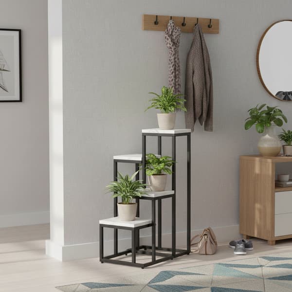 Stående blomställning, blomställ, krukor, 4 hyllor, loftstil