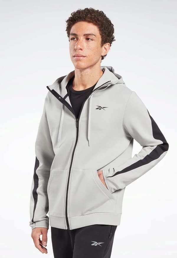 REEBOK HERREGRÅ HÆTTET SWEATSHIRT MED LANGÆRMET S 0A9B4_B* BAGGRUNDE