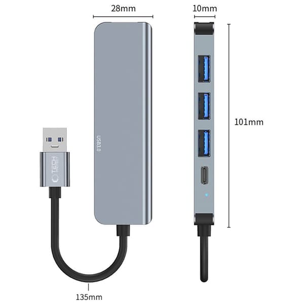 TECH-PROTECT V0-NAVADAPTER 5-I-1 GRÅ