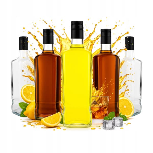JACK WALKER Glasflaska 700ml + Kork för Whisky Moonshell Alkohol 0,7l