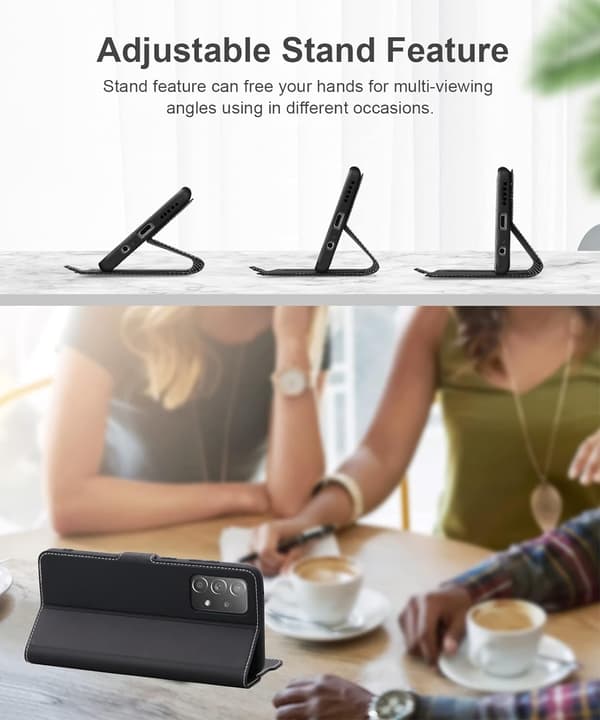 MAGNETISK FLIP-ETUIS TIL SAMSUNG GALAXY A52/A52s SORT PU-LÆDER