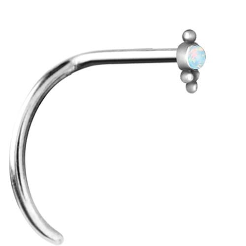 Nässtift med vit opal - silver - NS-023 0.8/6.5
