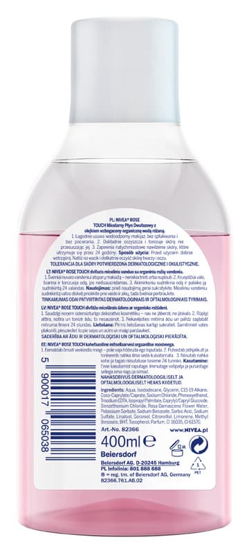 NIVEA Micellar Two-Phase Fluid med økologisk rosenvand - Rose Touch 400 ml