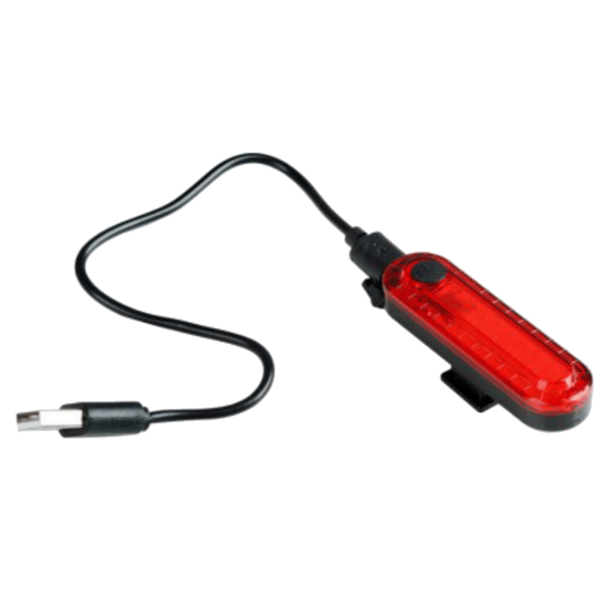 Baglygte LED rød USB gummirem op til 12 timer vandtæt