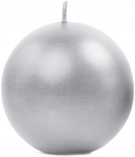 Stearinlys ""Sphere"" (FI 80) metallisk, sølv, 1 stk.