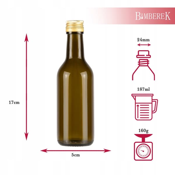 Glasvinflaska 200ml mörkt glas för vinägerlikörprover