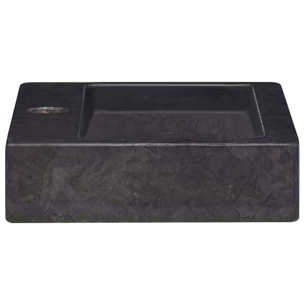 vidaXL vægmonteret håndvask sort 38x24x6,5 cm marmor
