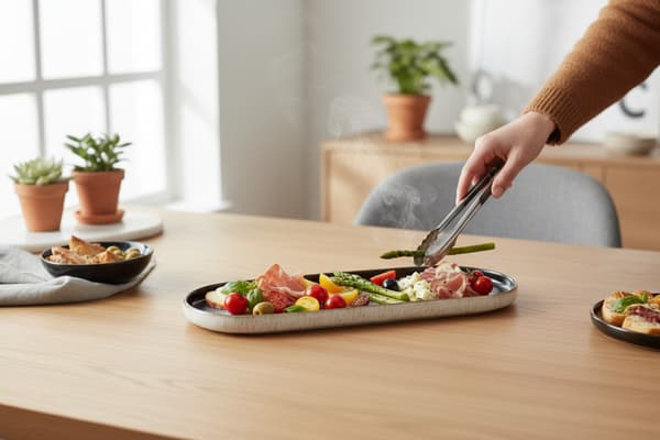 KERAMISKT TALLRIK 40 CM LUNA LINE OVAL STOR FÖR SERVERING