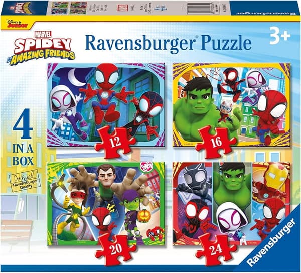 Ravensburger - 4-i-1-pussel - Spidey och Super-Palms 1064