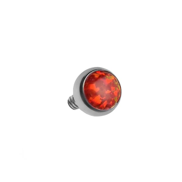 Titanmutter med röd opal OP45 - TNA-018 1.2/4