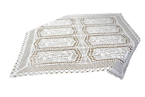 Spets Kvadratisk Duk Vit 85x85 Vit Virkad KVADRATISK BOHO