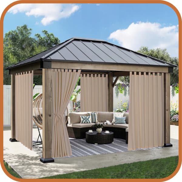 Terrasse- og havegardiner R 155x260 lys beige