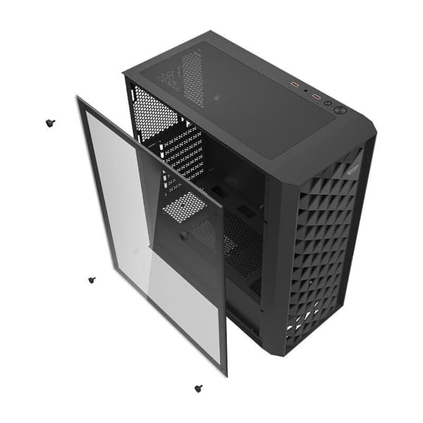 Darkflash DK351 Datorchassi (Svart) + 4 RGB-fläktar
