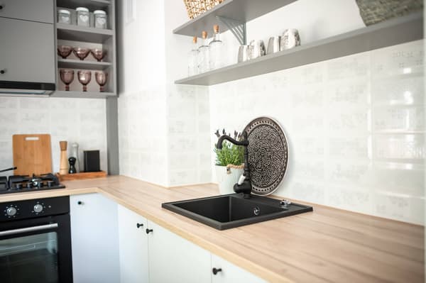 Stående diskbänkskran svart EVORA BAE_765D