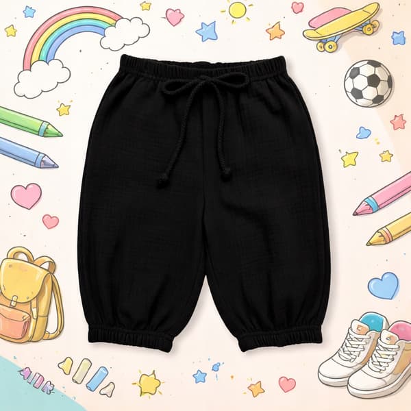 MUSLIN babyshorts 62 sommerbukser til BABYS sommer SORT