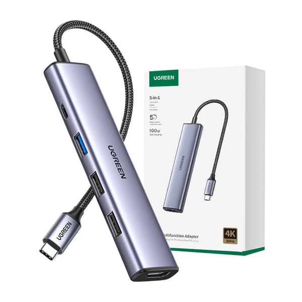 Adapter HUB UGREEN CM478 USB-C til HDMI, USB-A 3.0, 2x USB-A 2.0, PD