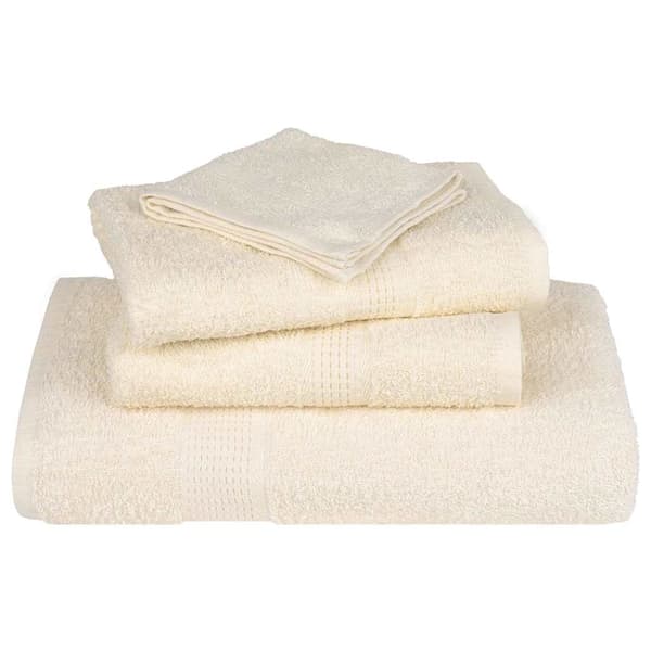 vidaXL Bastuhanddukar, 2 st, Creme, 80x200 cm, 100% bomull