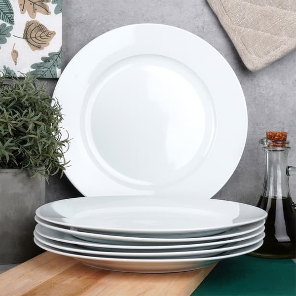 Flad porcelænstallerken MONA 27 cm 6 stk.