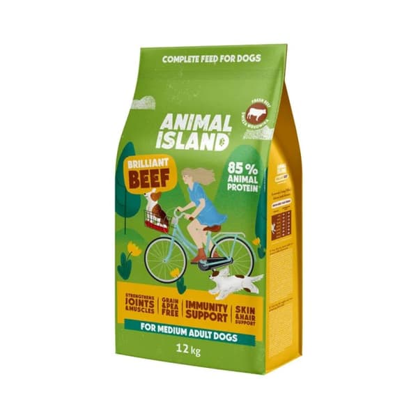 ANIMAL ISLAND torrfoder för hundar 12 kg nötkött