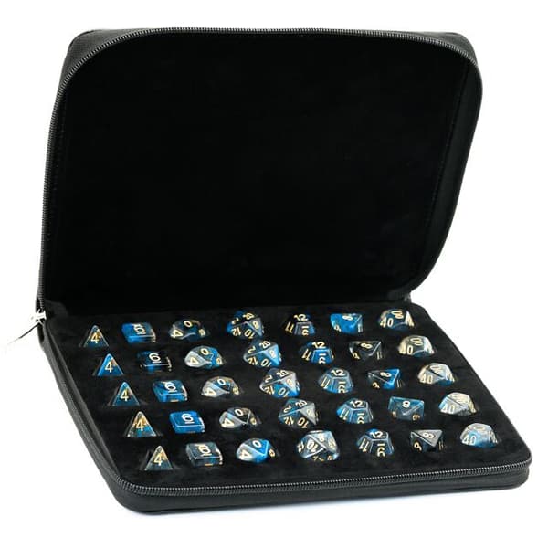Läder RPG Tärningsväska Pennfodral för 5 Set