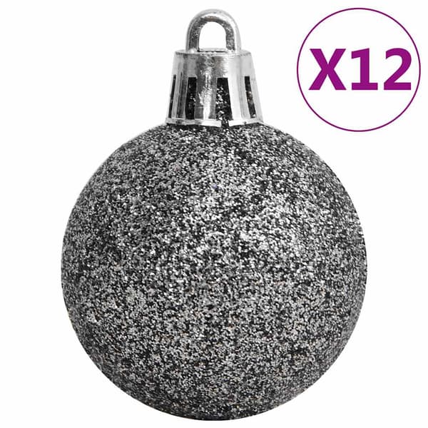 vidaXL 111-delars julgranskulor, vit och grå, polystyren