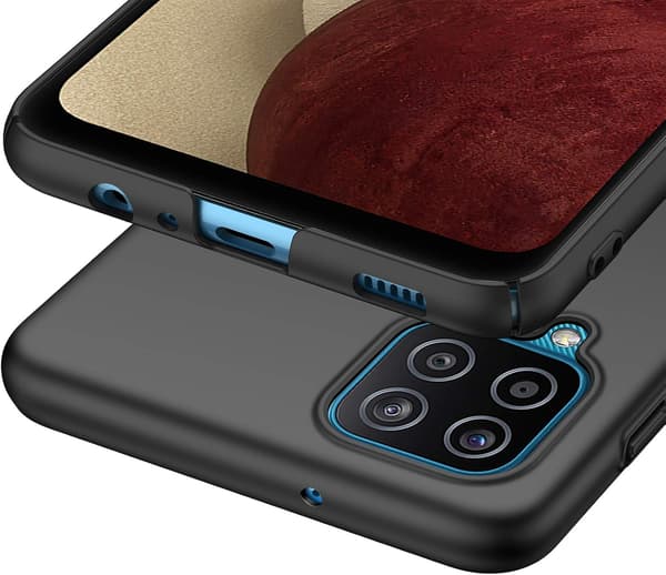 ETUI TIL SAMSUNG GALAXY A12 5G SORT MAT HÅRDT