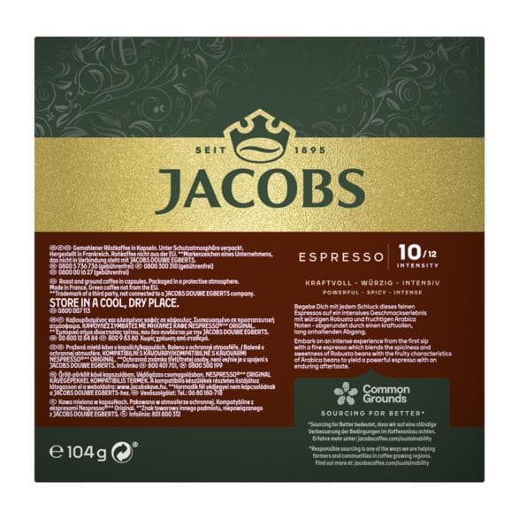 Jacobs Espresso 10 Intenso kahvikapsuelit 20 kpl