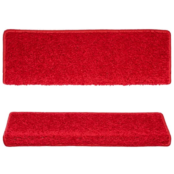 vidaXL Trappmattor 15 st 65x21x4 cm röda rektangulära kanter