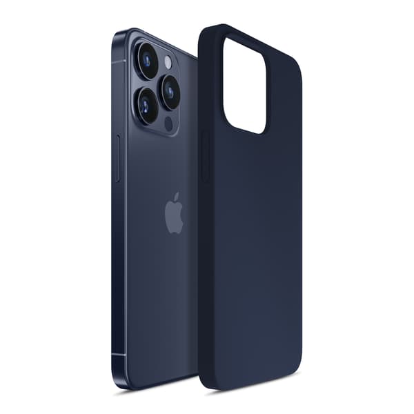 Apple iPhone 15 Pro - 3mk Silikonskal Mörkblå