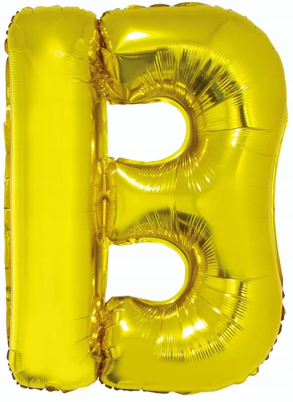 Folieballon bogstav "B", 85 cm, guld