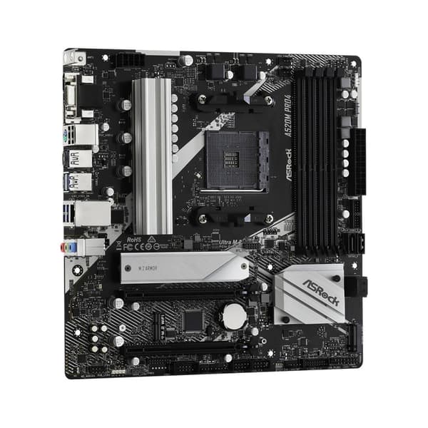 ASRock A520M PRO4 Micro ATC Socket AM4 Bundkort